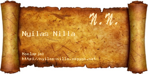 Nyilas Nilla névjegykártya